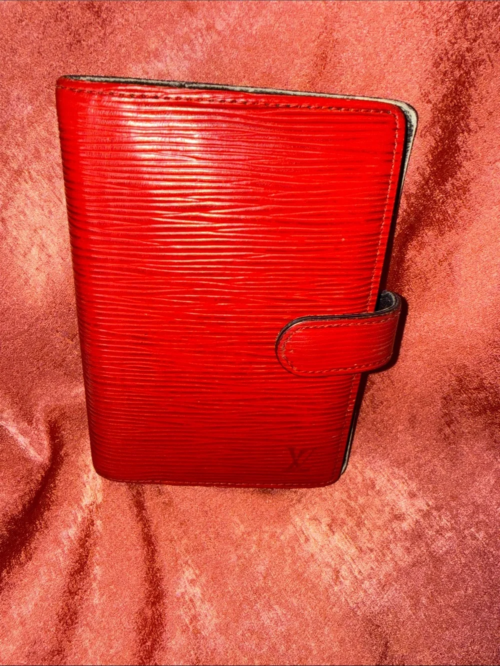 Louis Vuitton Red Epi Leather Agenda Cover with Snap